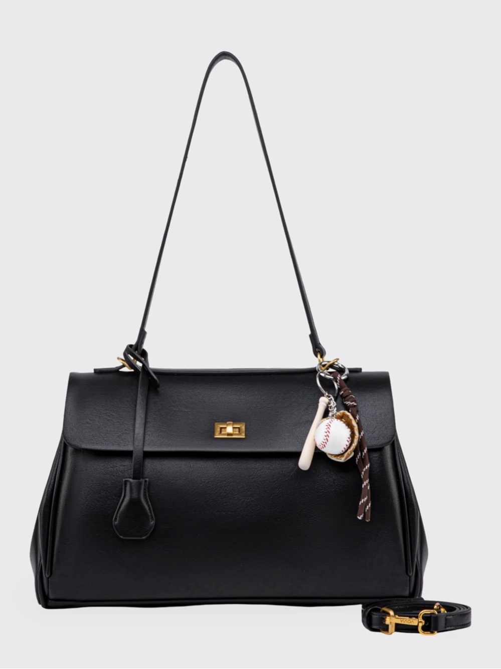 Vovia Black Leather Shoulder Bag